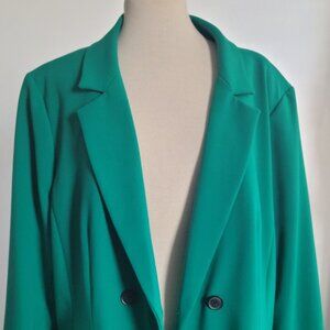 Halogen Green Double Breasted Tailored Suit Jacket (Size:2X)